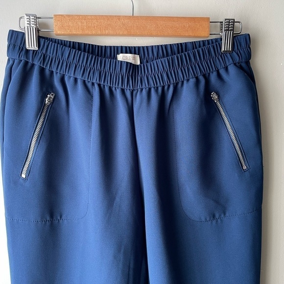 J CREW Factory Sydney Pull On Jogger Pants Size 2 Navy Blue Zip Pockets - Picture 3 of 10